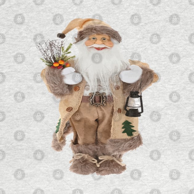Vintage Style Santa Claus Wearing Brown Suit Vector Art by taiche